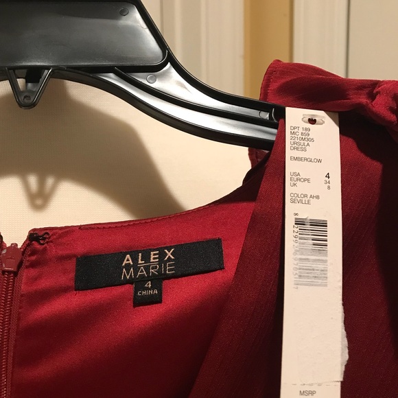 Alex Marie size 4, NWT, cranberry dress (Dillards) - Picture 5 of 5